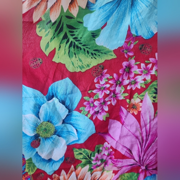 Oscar de la Renta Vintage 80s Vibrant Geometric Scarf Croquette Girl - Picture 5 of 6